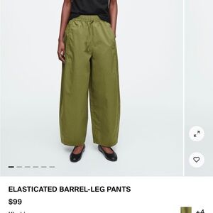 COS Olive Green Elasticated Barrel-Leg Pants